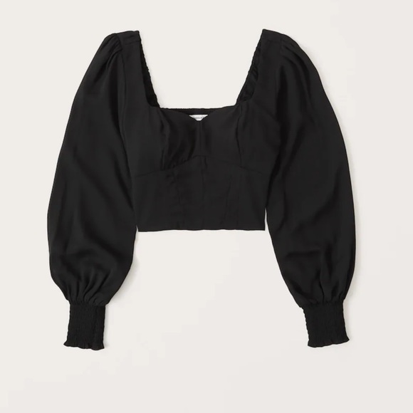 Abercrombie & Fitch Tops - Long sleeve puff sleeve sweetheart  top